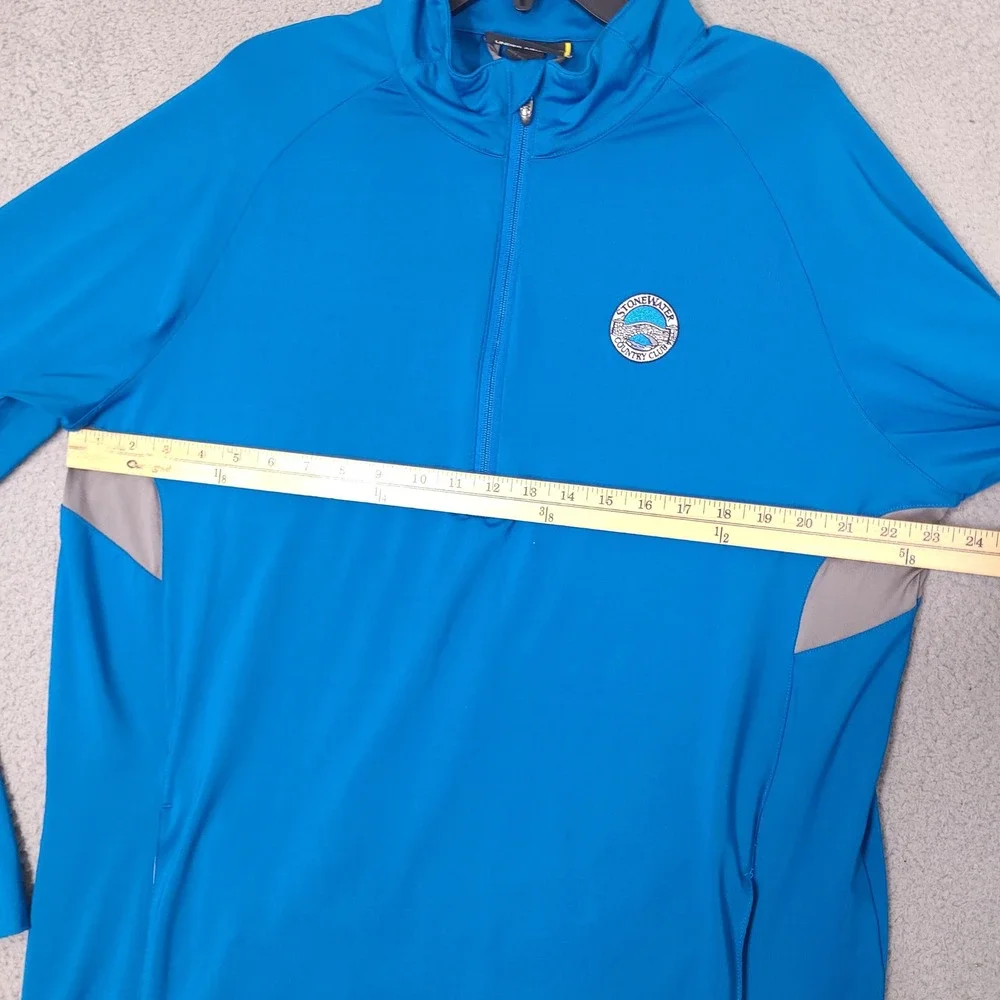 Under Armour Pullover Golf Shirt Mens XL Blue Stonewater Country Club 1/4 Zip